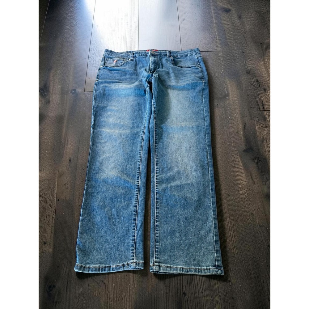 Guess Slim Tapered Jeans Mens 38x30 Blue Denim Stretch Casual Modern Classic